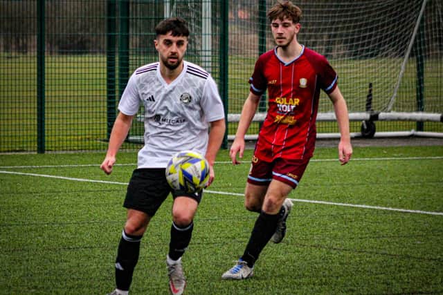 Edgehill's man of the match Josh Fergus hit a hat-trick at Brid. Photo by Alec Coulson
