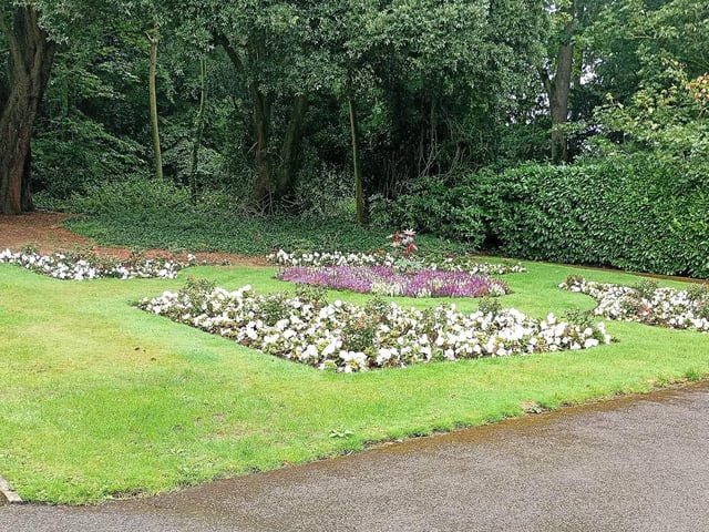 Shelagh E Wallace focuses on flowerbeds at Sewerby Hall.