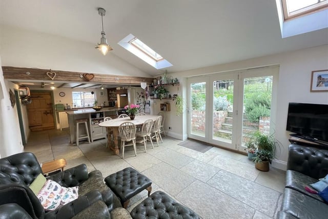 A full-length view of the ground floor open plan arrangement in the cottage.