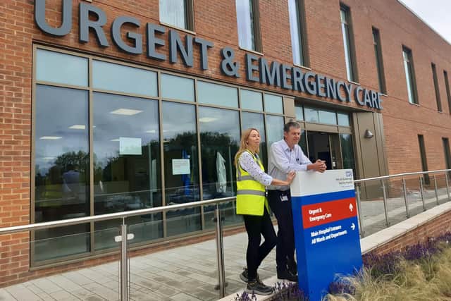 Jo Southwell and Ed Smith outside the Scarborough UECC.