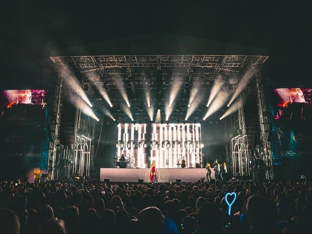 Becky Hill on the Scarborough stage.