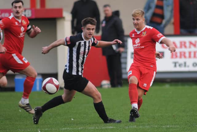 Jake Martindale saved the day for Brid Town with two late goals at home to Beverley in the East Riding FA Senior Cup