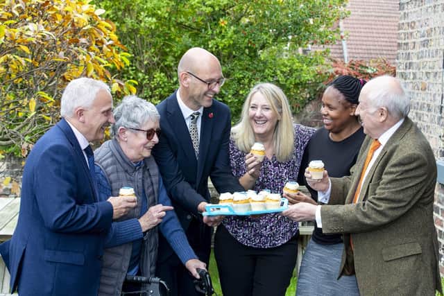 North Yorkshire Council spent £251 million on adult social care in 2024/25, which was more than 43 per cent of the local authority’s total budget of nearly £577 million. Pictured from left: Cllr Harrison, Maggie Donnelley, Richard Webb, Sam Spence, Fisani Mahlangu and Cllr Les.