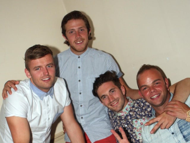 Footballers Sean, Nathan, Josh and Jimmy in Red Square