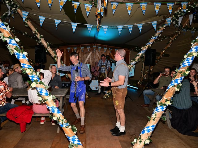 The Yorkshire Oompah Band brought the Bavarian vibe. Picture: Richard Ponter