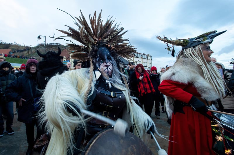 Participants in the Whitby Krampus Run.