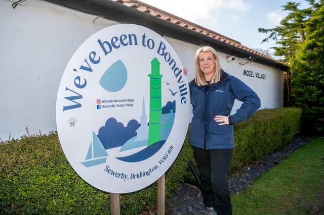 Rachel Hill, owner of Bondville Model Village, outside the attraction.