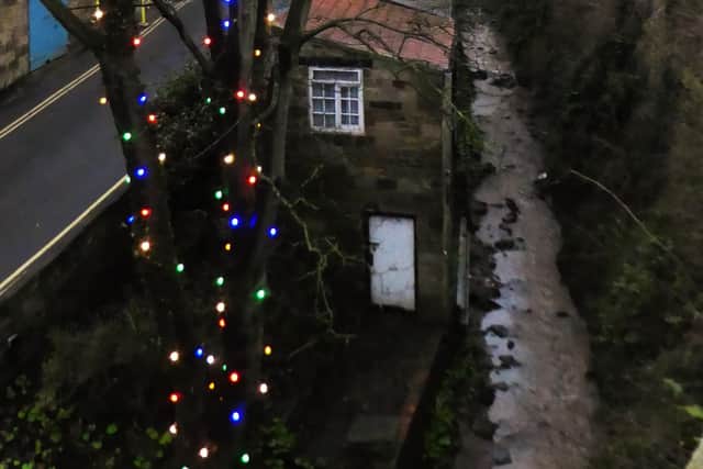 Festive lights in the village.