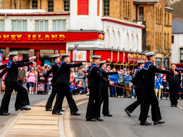 Scarborough Sea Cadet Continuity Drill Display Team in the formal area