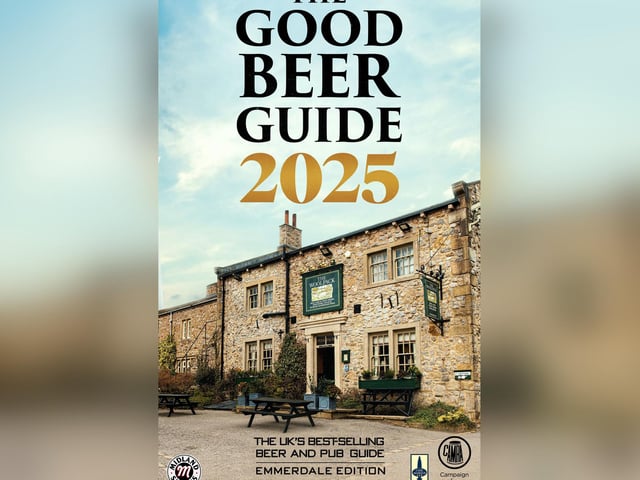 Emmerdale Woolpack cover of the Good Beer Guide 2025.