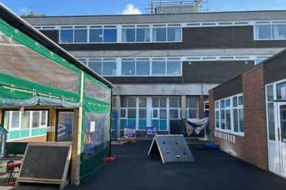 View Of Rear Of The Existing Building At Woodlands Academy. Courtesy Space Architechts