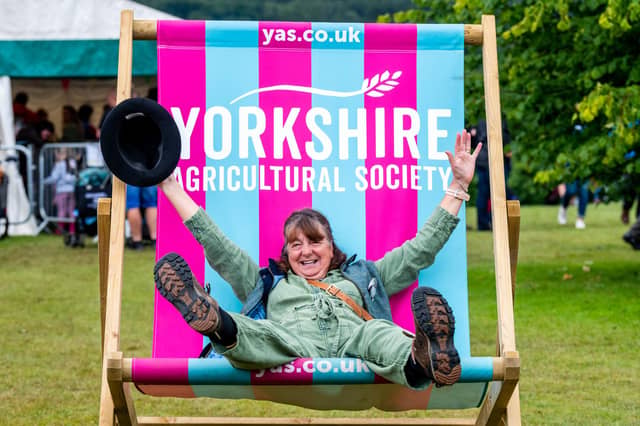 Mary Elliott, of Barnsley, having a great time at the show