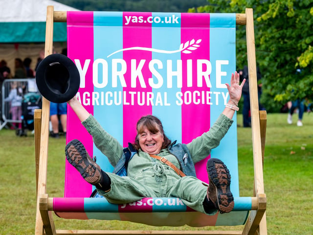 Mary Elliott, of Barnsley, having a great time at the show