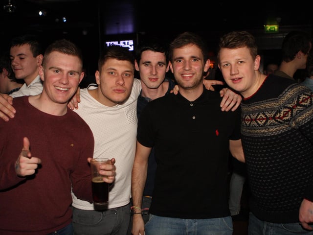 Ethan, Tom, Scott, Alex and Goodwin in Blue Lounge.