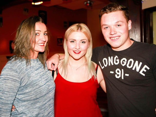 Kelly, Briony & Lewis enjoying their big night out in Bar2B