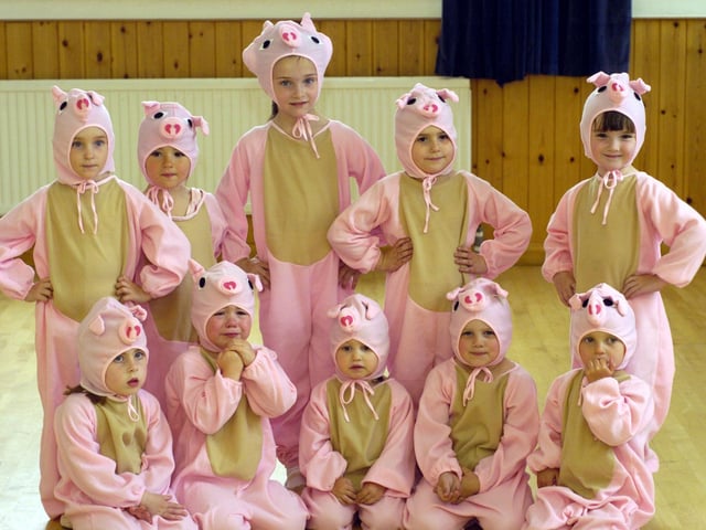 The baby ballet class from Anne Taylor's Academy of Dance gets into character for their YMCA show (2007).