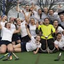 Scarborough College's Under-18s Girls hockey 1st XI celebrate their semi final win over Felsted School in the National Schools Cup. PHOTO BY ADY KERRY PHOTOGRAPHY