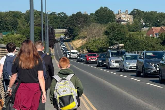 Traffic queuing on the new bridge in Whitby - Image: Helen Hunter