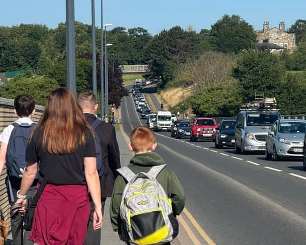 Traffic queuing on the new bridge in Whitby - Image: Helen Hunter