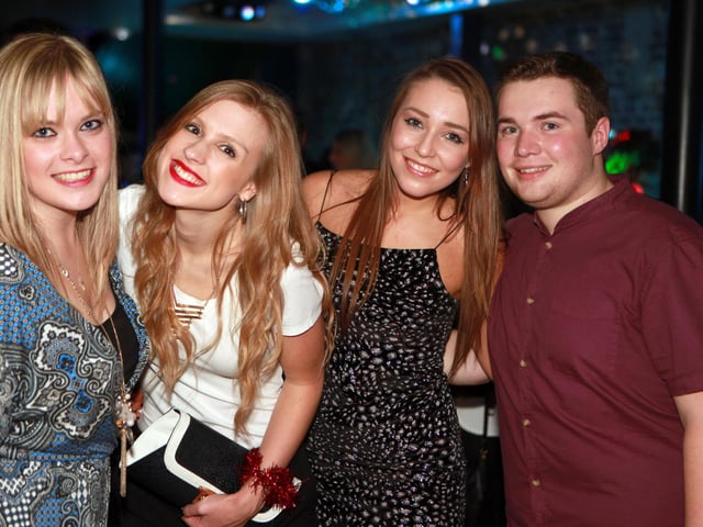 Sarah, Emily, Hannah and Aiden looking fabulous in Blue Lounge.