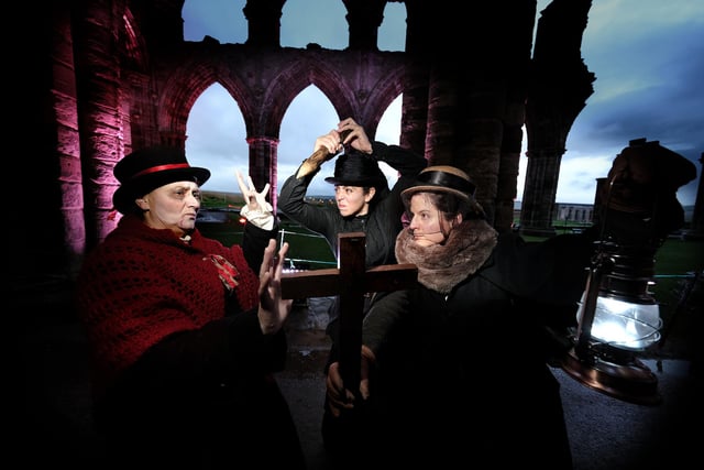 Costumed characters ready to tell the tale of Dracula.
picture: Richard Ponter