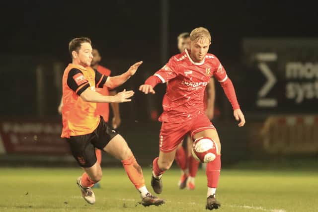 Bridlington Town lost 2-0 at home to Emley. Photo by TCF Photography