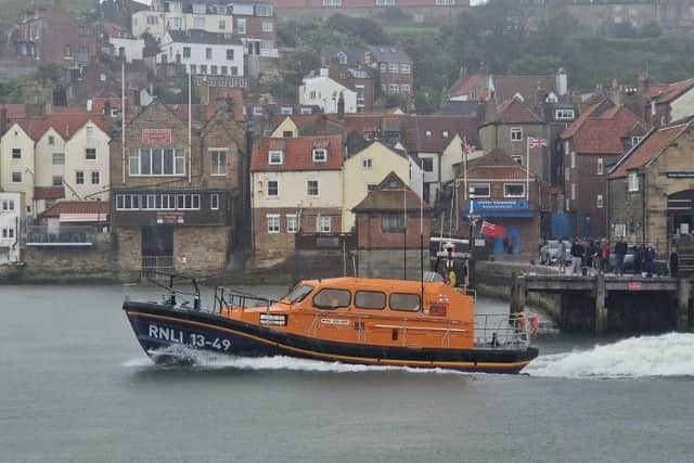 Whitby lifeboat on the call-out. picture: Chris Brownlow