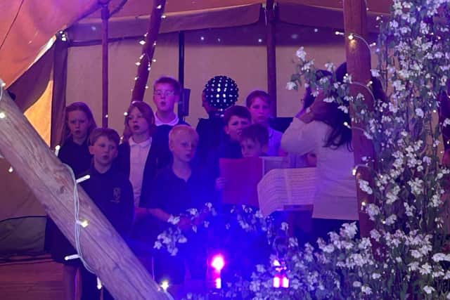 Wykeham Primary School choir performs to mark the 50th anniversary of St Helen’s Caravan Park.