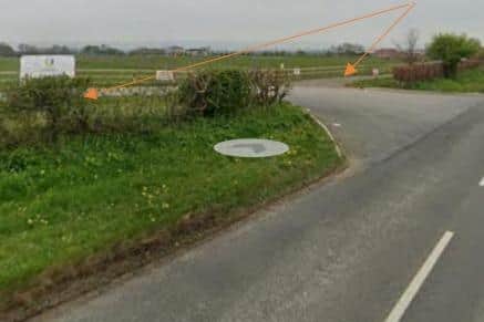 Existing vehicular access at Eastgate Farm House, Stoney Haggs Road. Google Maps