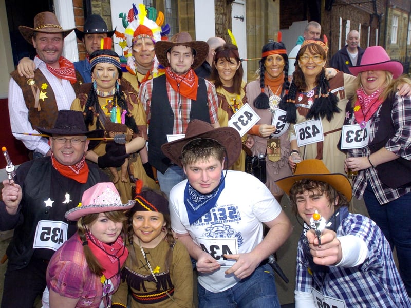 Cowboys and Indians about to hit the trail.
