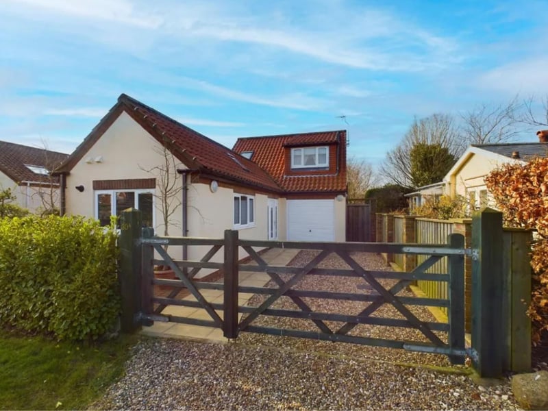 This two bedroom detached bungalow is for sale with Hunters for £280,000.