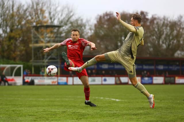 Boro were held to a 1-1 draw at struggling Needham Market. Photo by Zach Forster