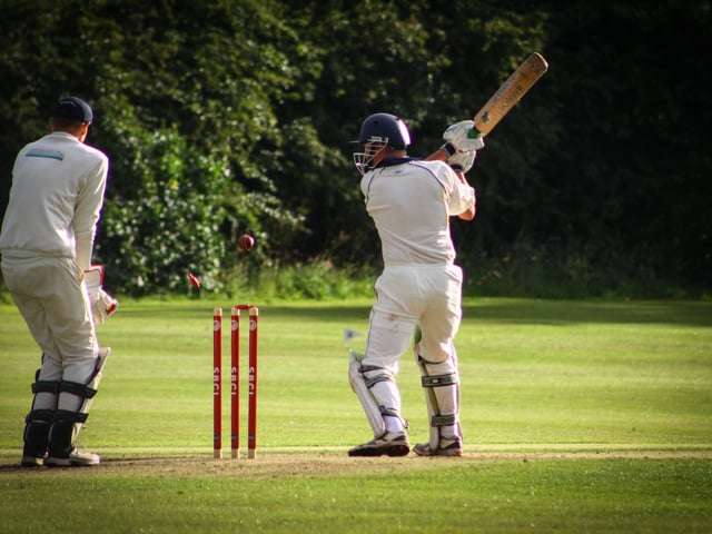 An Ebberston batter is dismissed.