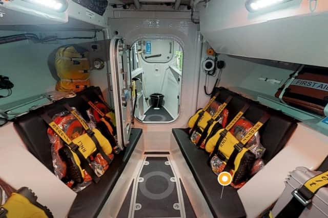 The survivors space on the Shannon Class Lifeboat. Photo: Panoptic Motion