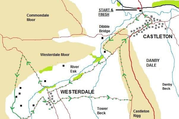 A map of the Westerdale walk.