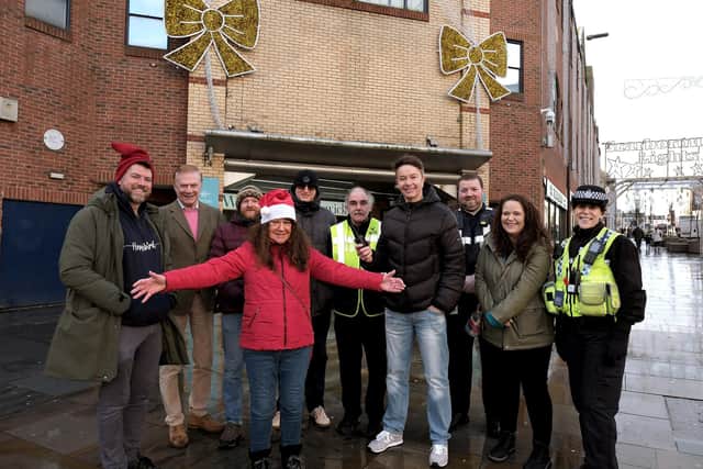 The launch of Scarborough Anti-Theft Group Operation Carol led by Janet Jefferson and Chris Golder.