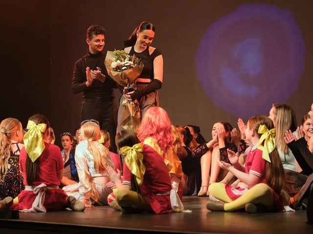 Chris Colebrooke presents Rosie Young with a bouquet for her final show and all the commitment she has shown to Colebrooke.