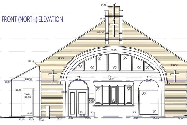 Proposed elevations for Church House Centre, Whitby.