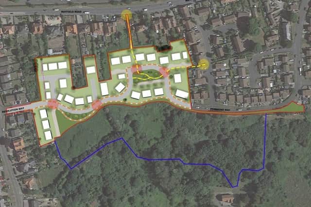 Proposed site plan, Resolution Way, Whitby.  Watson Batty Architechts