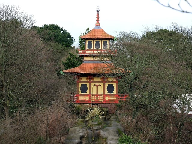 The original Peasholm Pagoda was destroyed by fire in 1999 - it was replaced using Heritage Lottery funding.
