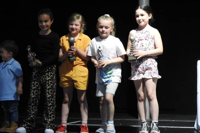 Scarborough Ladies FC U8s trophy winners.