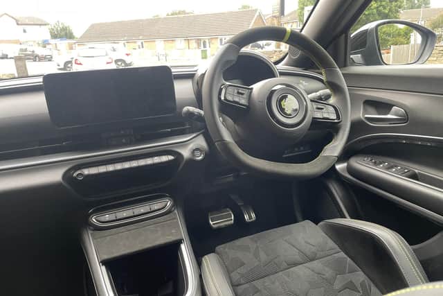 Smart interior of Abarth 600e.