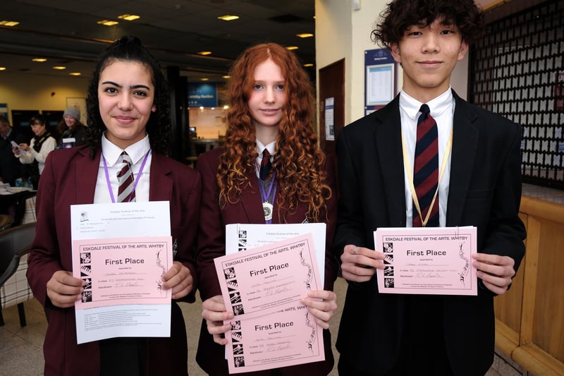 Fyling Hall pupils with their certificates.picture: Richard Ponter