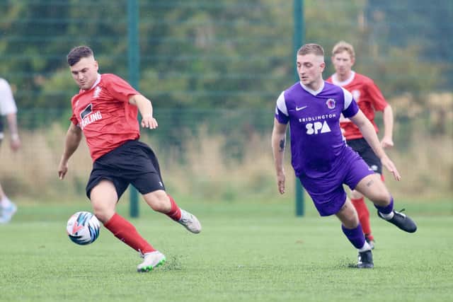 Newlands, red kit, won 5-1 against Seamer Sports.