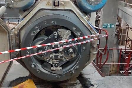 The machine taped off following the incident - Image: HSE