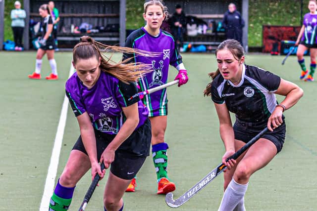 Alice Hogarth on the ball for the home side.