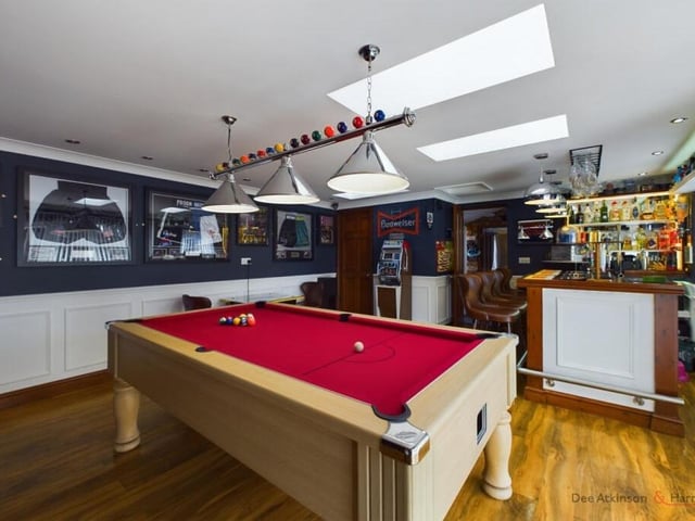 The games room and built-in bar.