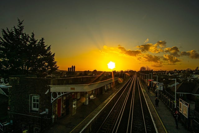 A lovely sun creates the mood at Portchester train station. Instagram: @champ4334