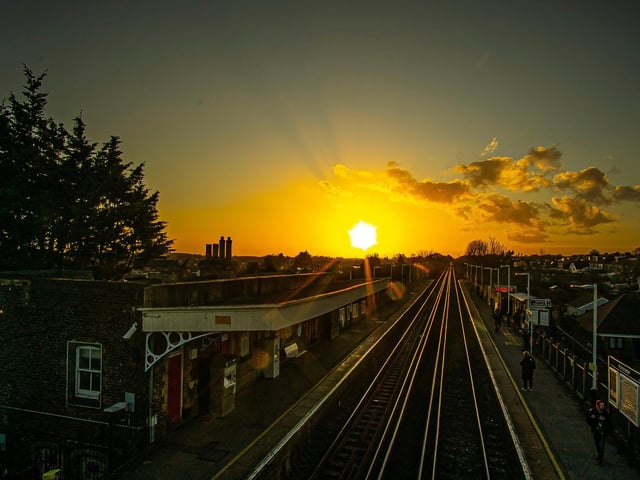 A lovely sun creates the mood at Portchester train station. Instagram: @champ4334