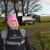 Nat Hansell ready for her sky dive.
